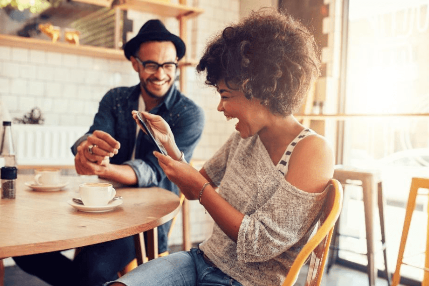 people at a cafe having coffee
