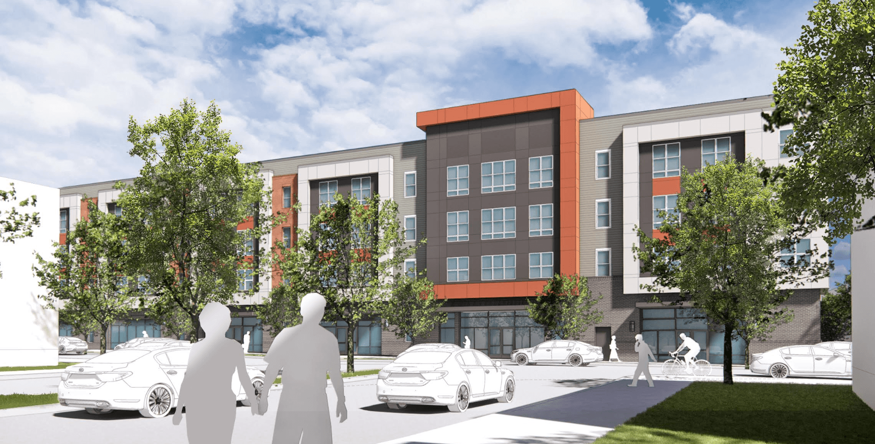 Rendering of Belvedere place from street level